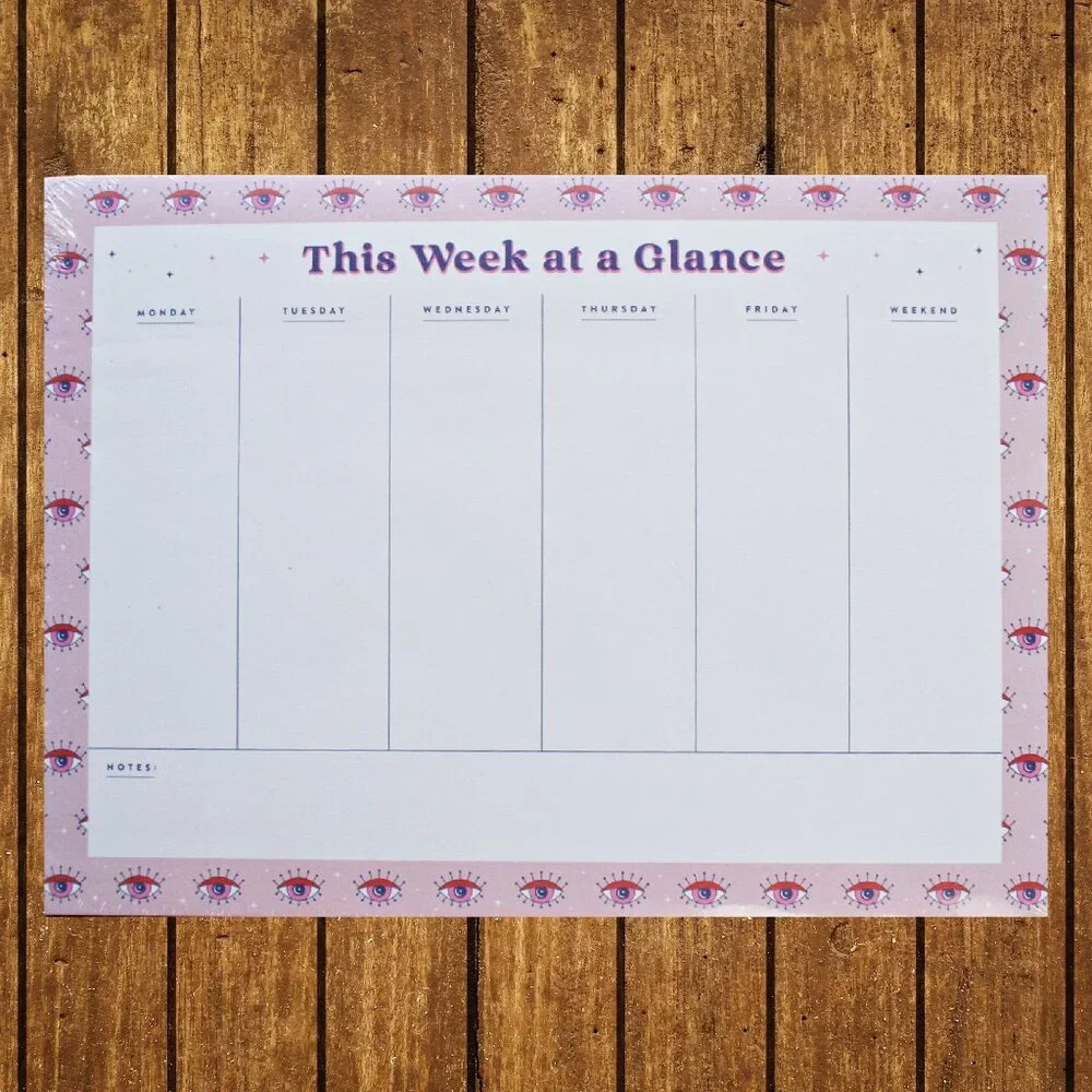 Weekly Planner Desk Pad Undated Weekdays Weekend Eye Protector Sealed Brand New